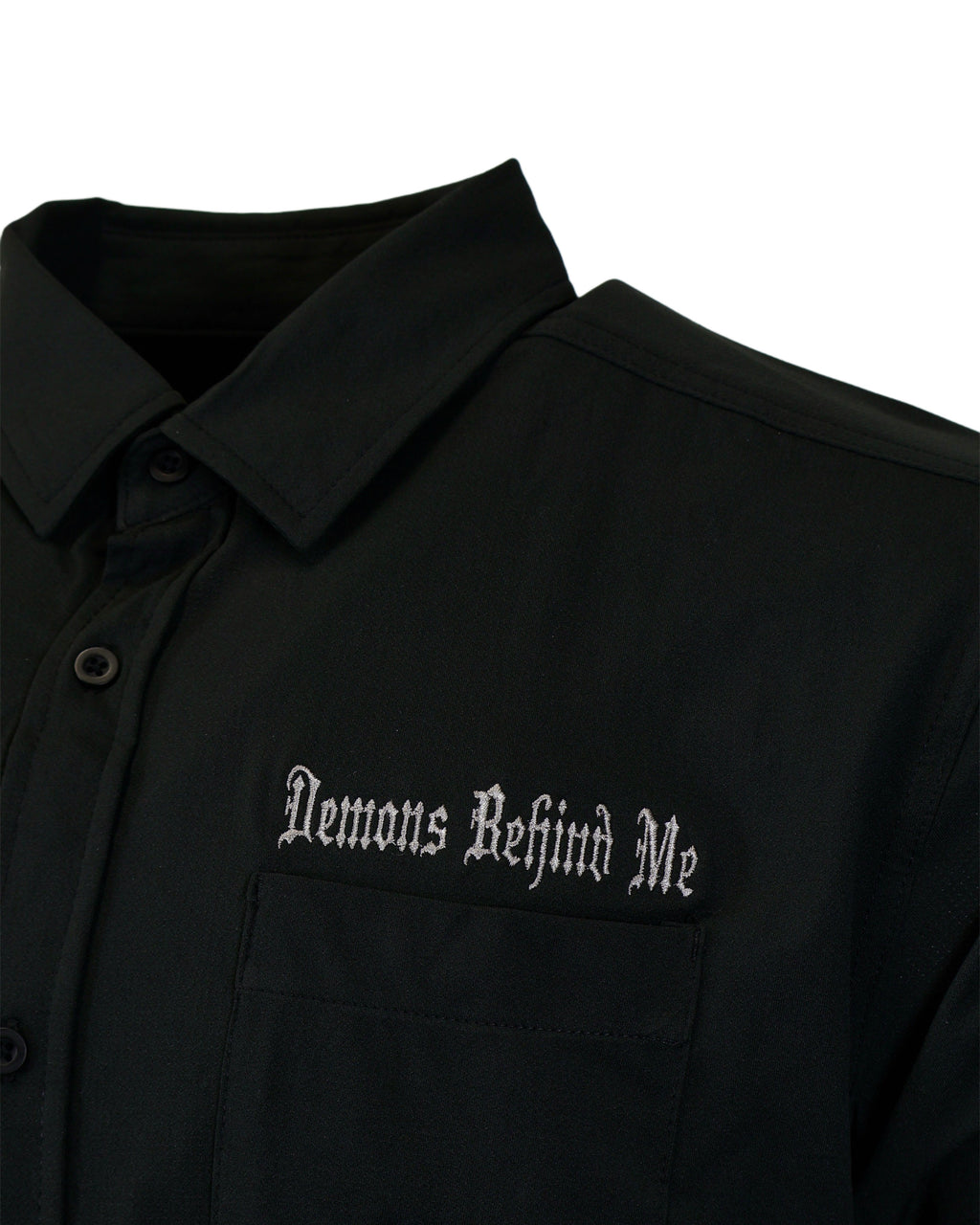 NEW! Micro-Perforated, Stretch Embroidered Button-Up