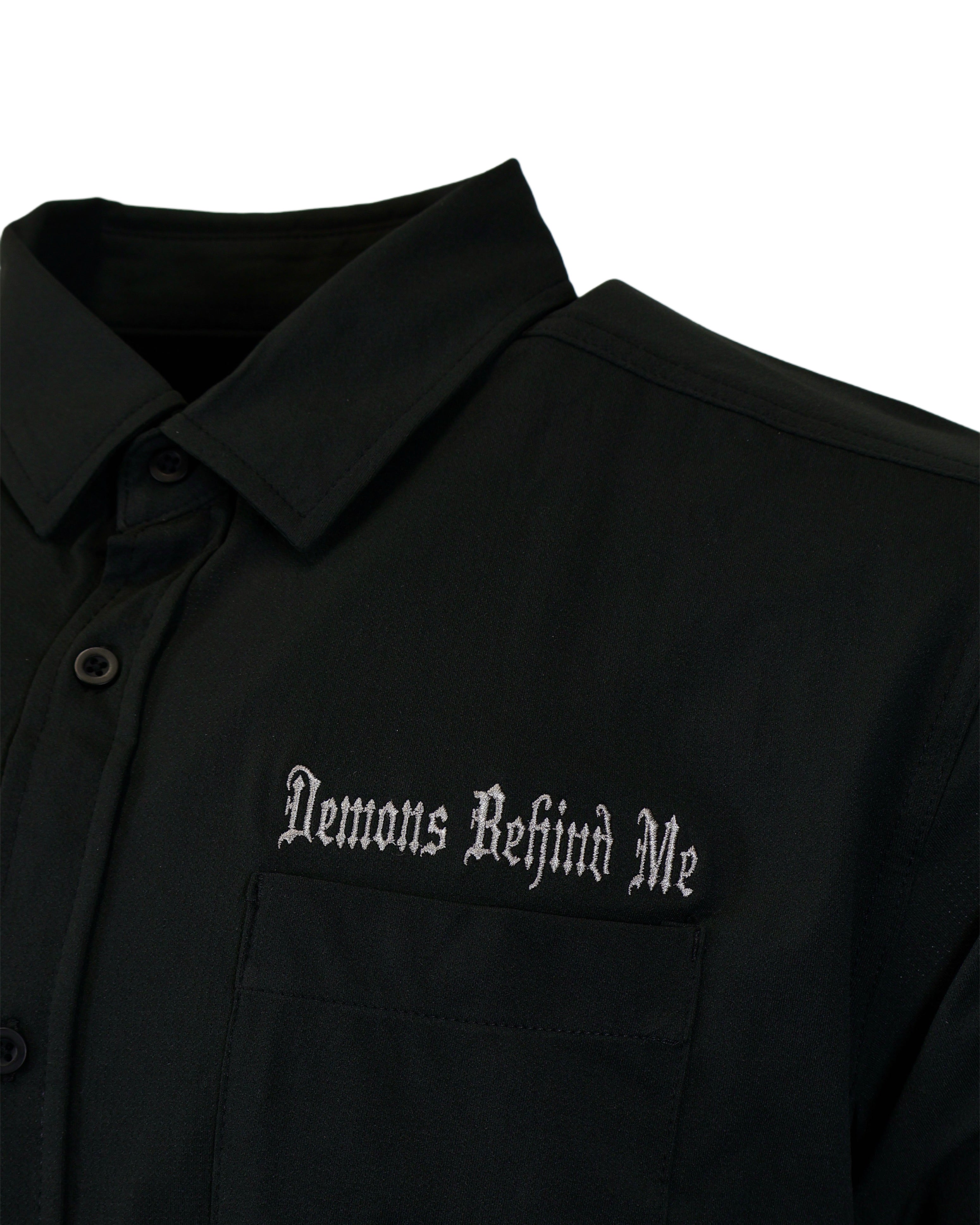 NEW! Micro-Perforated, Stretch Embroidered Button-Up