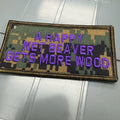 As Seen on Socials - A Happy Wet Beaver Gets More Wood - 2x4 Patch - Marpat Woodland w/Purple