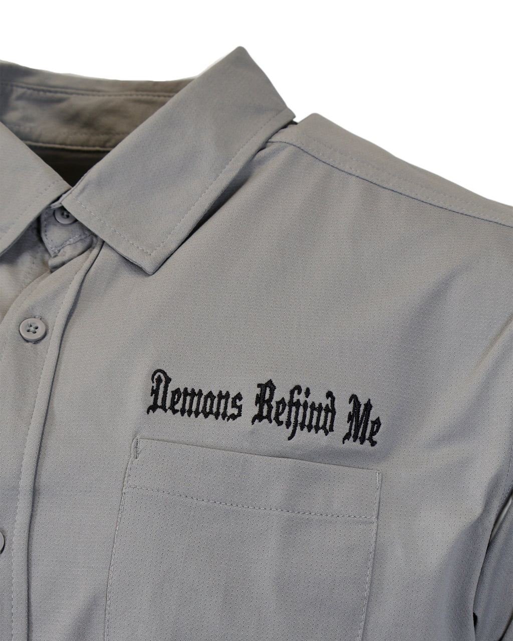 NEW! Micro-Perforated, Stretch Embroidered Button-Up