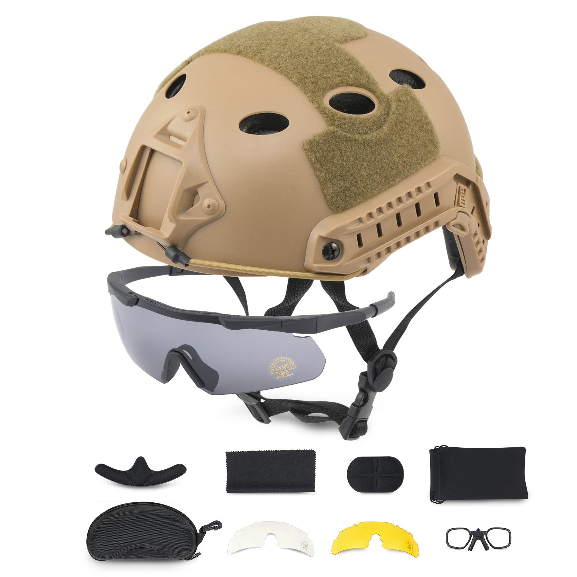 BJ Type Tactical Helmet and Goggles for Outdoor Sports Hunting Shooting