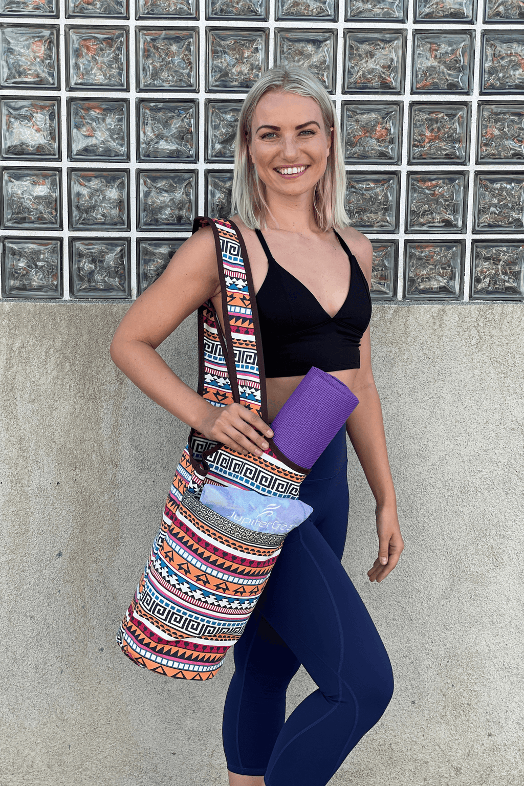 JupiterGear Yoga Mat Carrying Tote Bag with Large Pockets