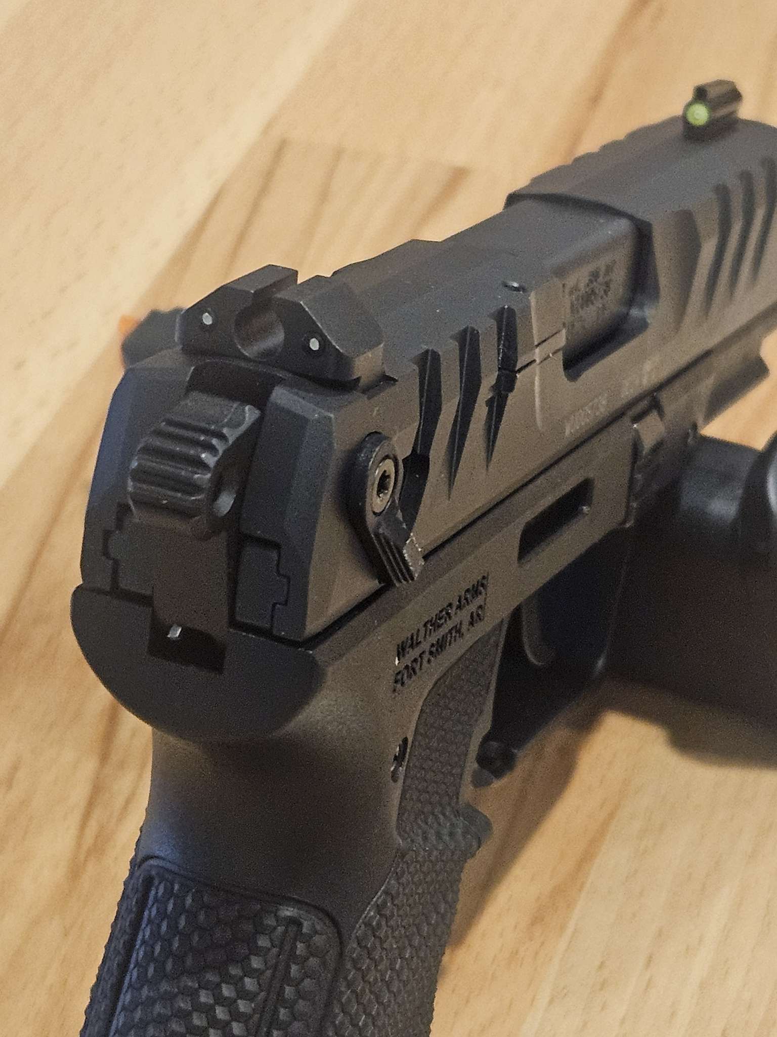 Mark Mini Pistol Light w/ NFA Tritium Night Sights Bundle w/ Chartreuse Inserts. For Glock, Walther PDP and Ruger RMX.