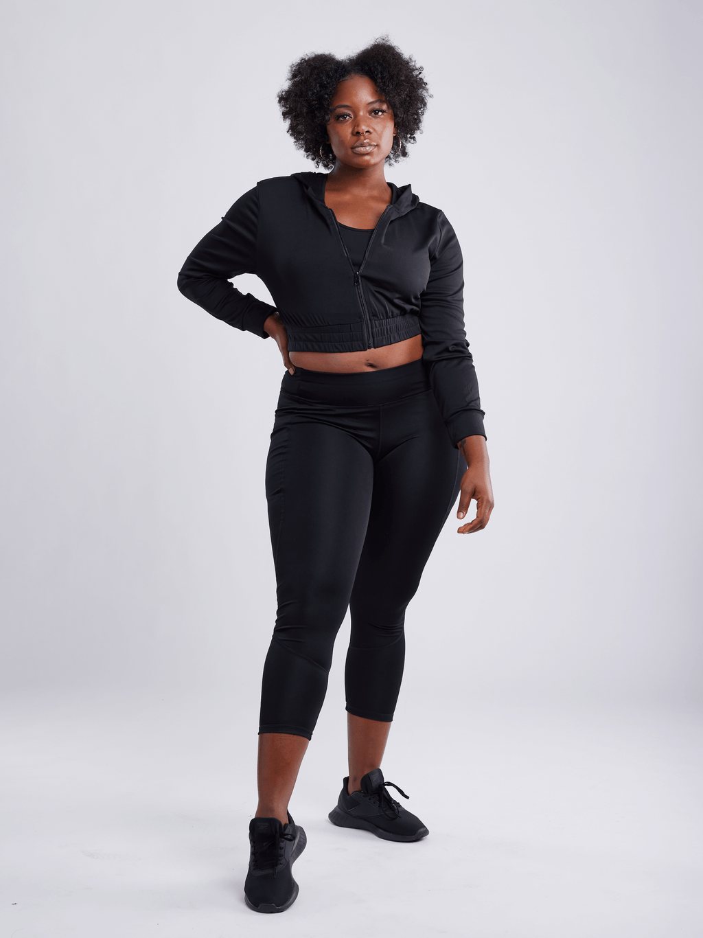 JupiterGear Athletic Zip-Up Crop Hoodie Jacket