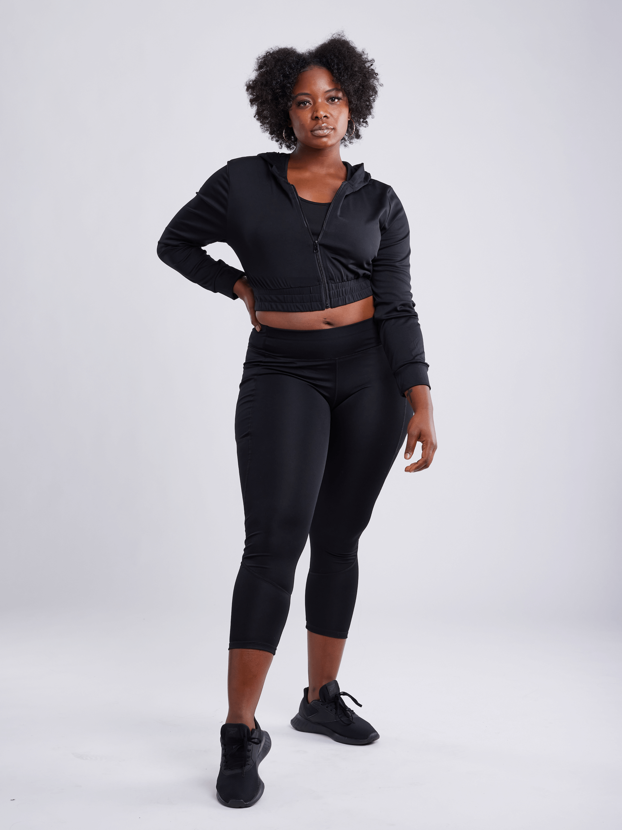 JupiterGear Athletic Zip-Up Crop Hoodie Jacket