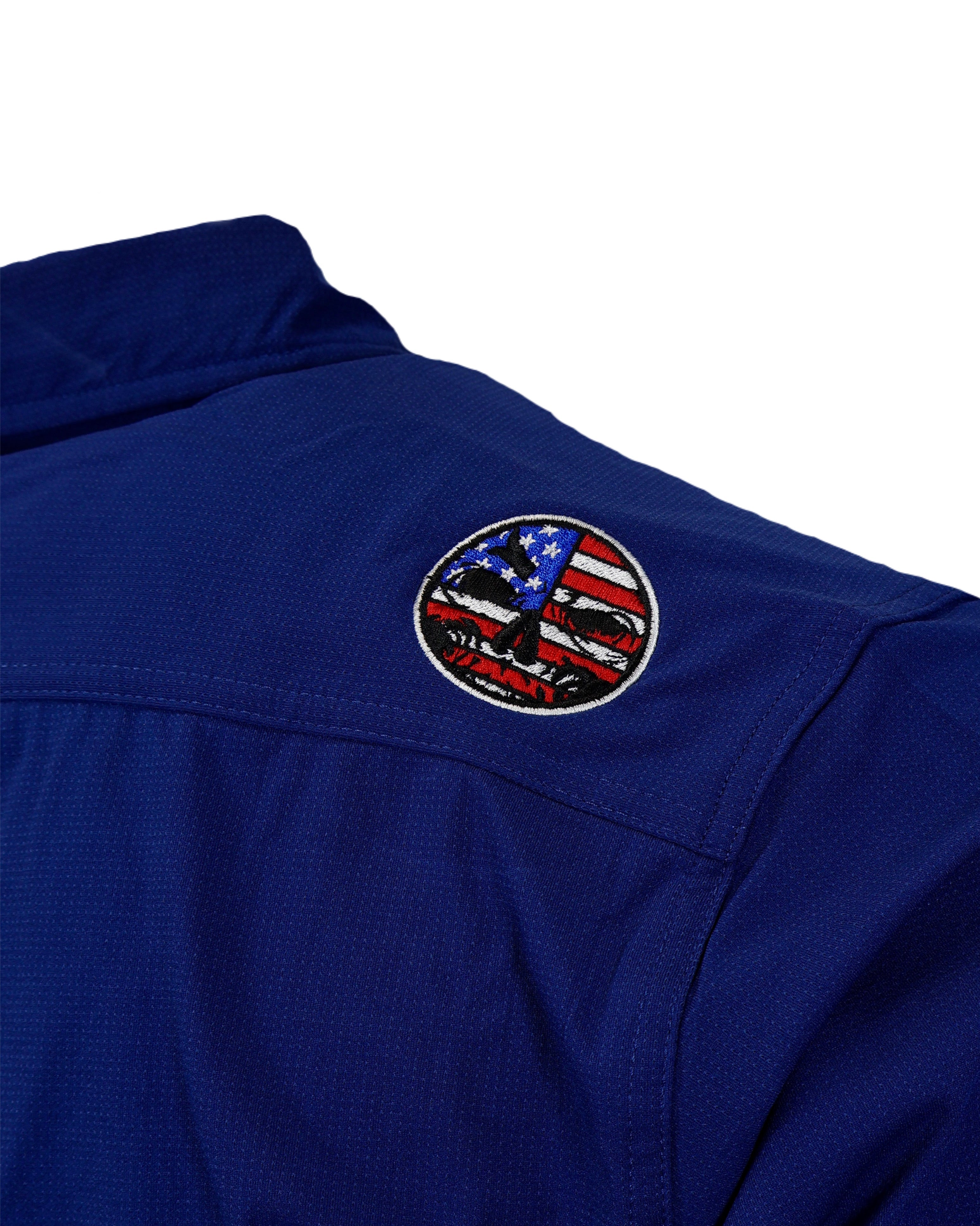 NEW! Micro-Perforated, Stretch Embroidered Button-Up