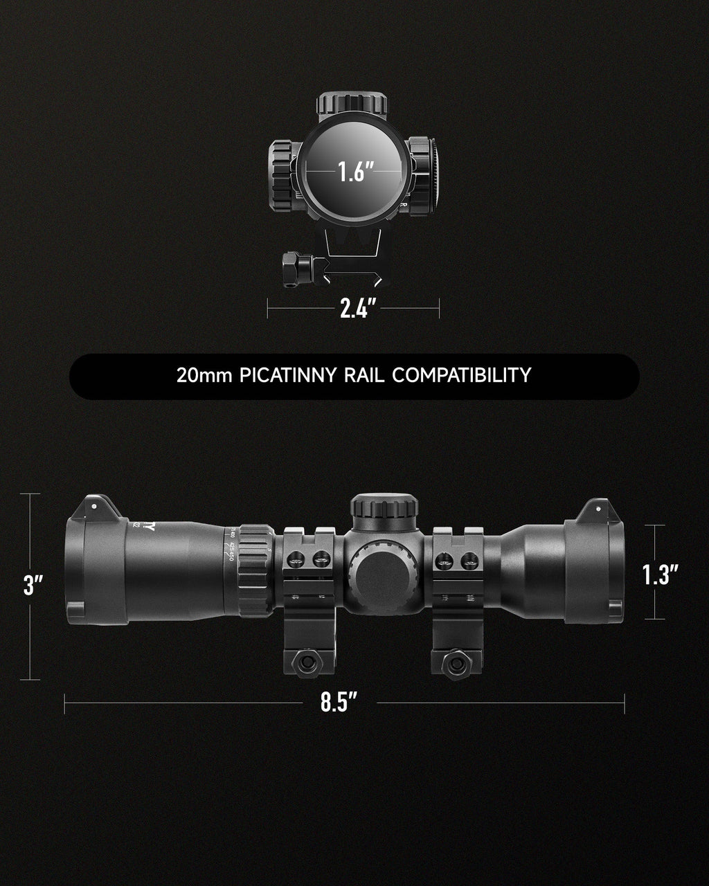 HIRAM 1.5-4.5x32 Crossbow Optics SFP Hunting Scope