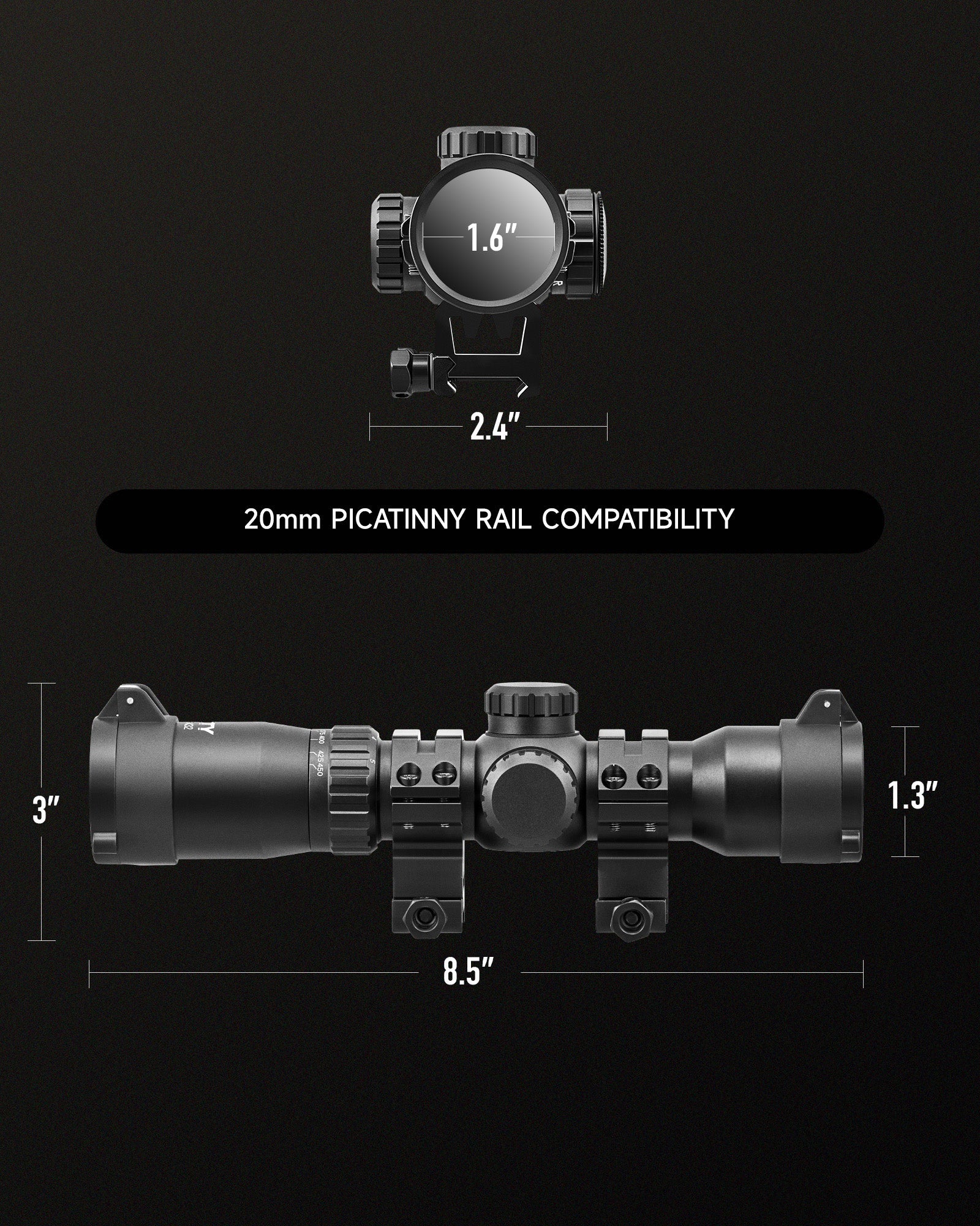 HIRAM 1.5-4.5x32 Crossbow Optics SFP Hunting Scope