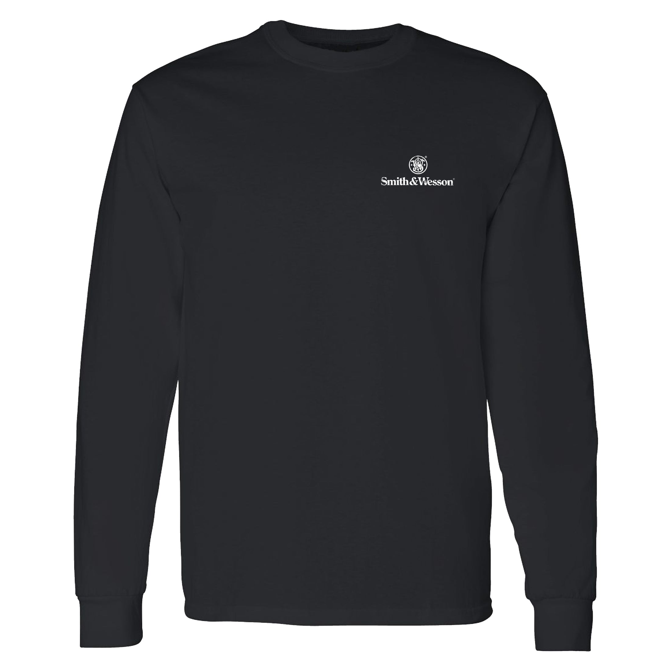 Smith & Wesson® Trade Mark Back Print Long Sleeve Tee in Black