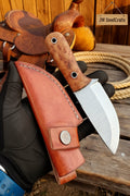 Woodgrain Trail Skinner Knife 7.5" Handmade High Carbon Steel Wood Handle