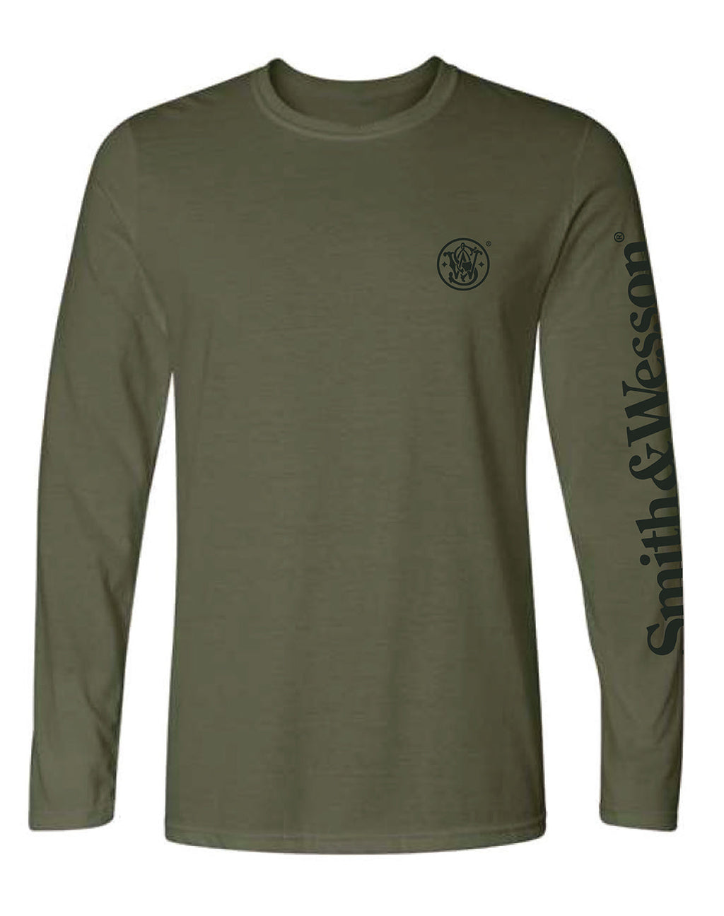 Smith & Wesson® Long Sleeve Tee with Arm Logo in Military Green