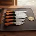 Forged Steel 5-Piece Chef Knife Set with Rosewood Handles