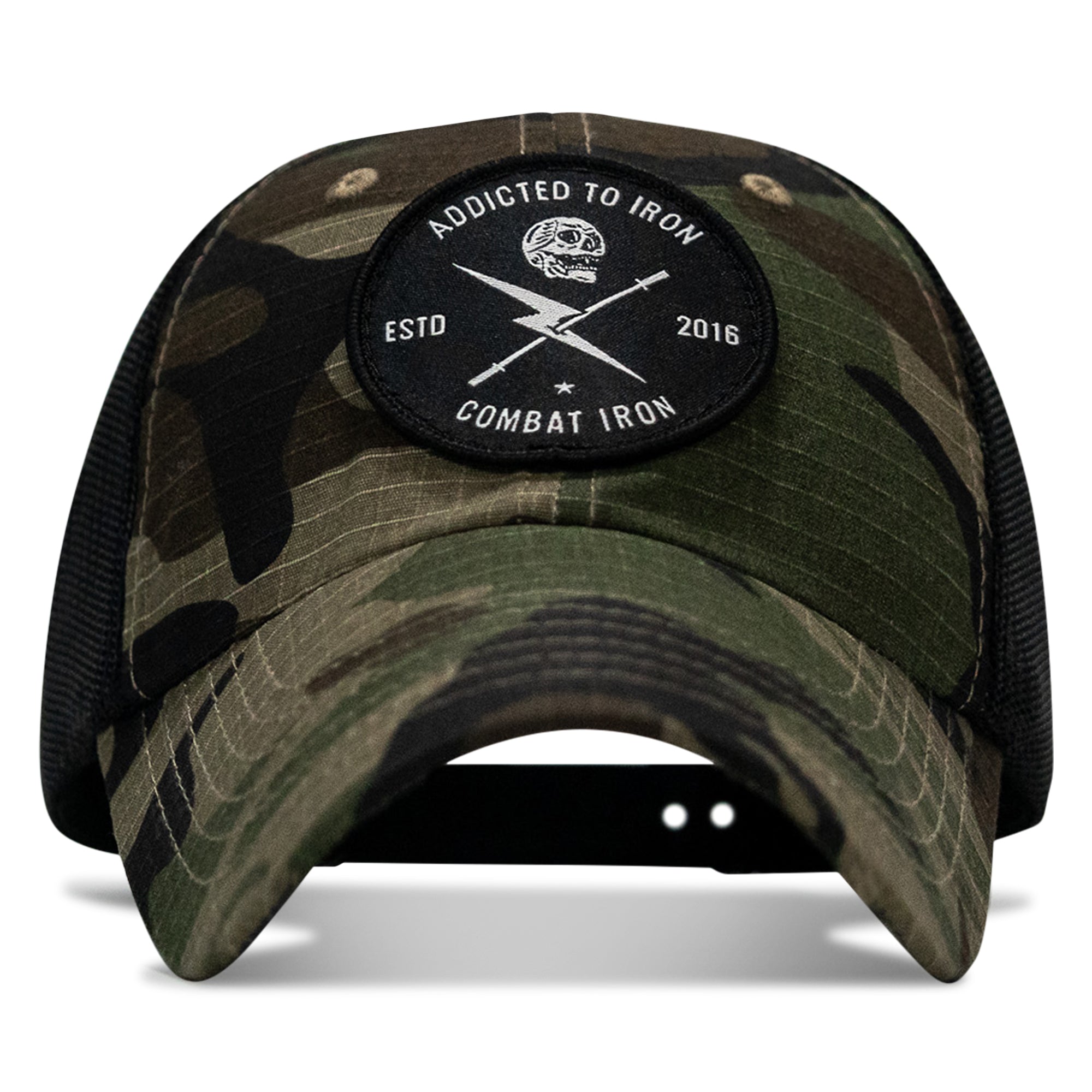 Addicted To Iron Patch Tactical Ripstop Mesh Snapback Hat