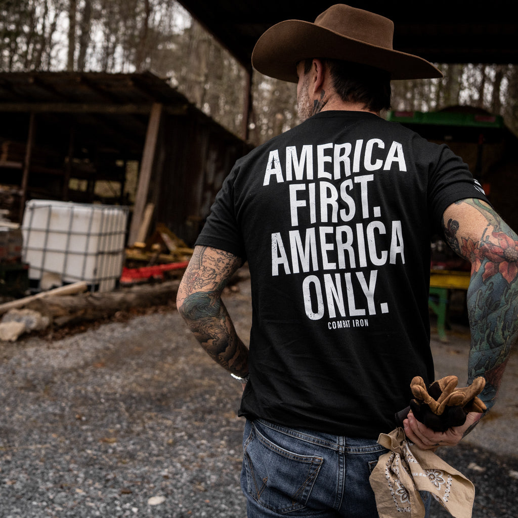 America First. American Only. Men's T-Shirt