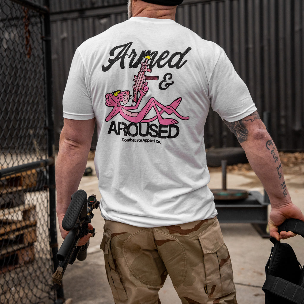 Armed and Aroused  Men's T-Shirt