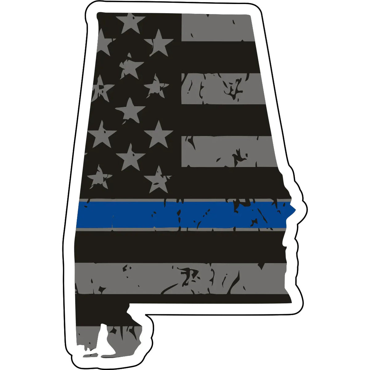 Distressed Thin Blue Line State Sticker - Choose Your State