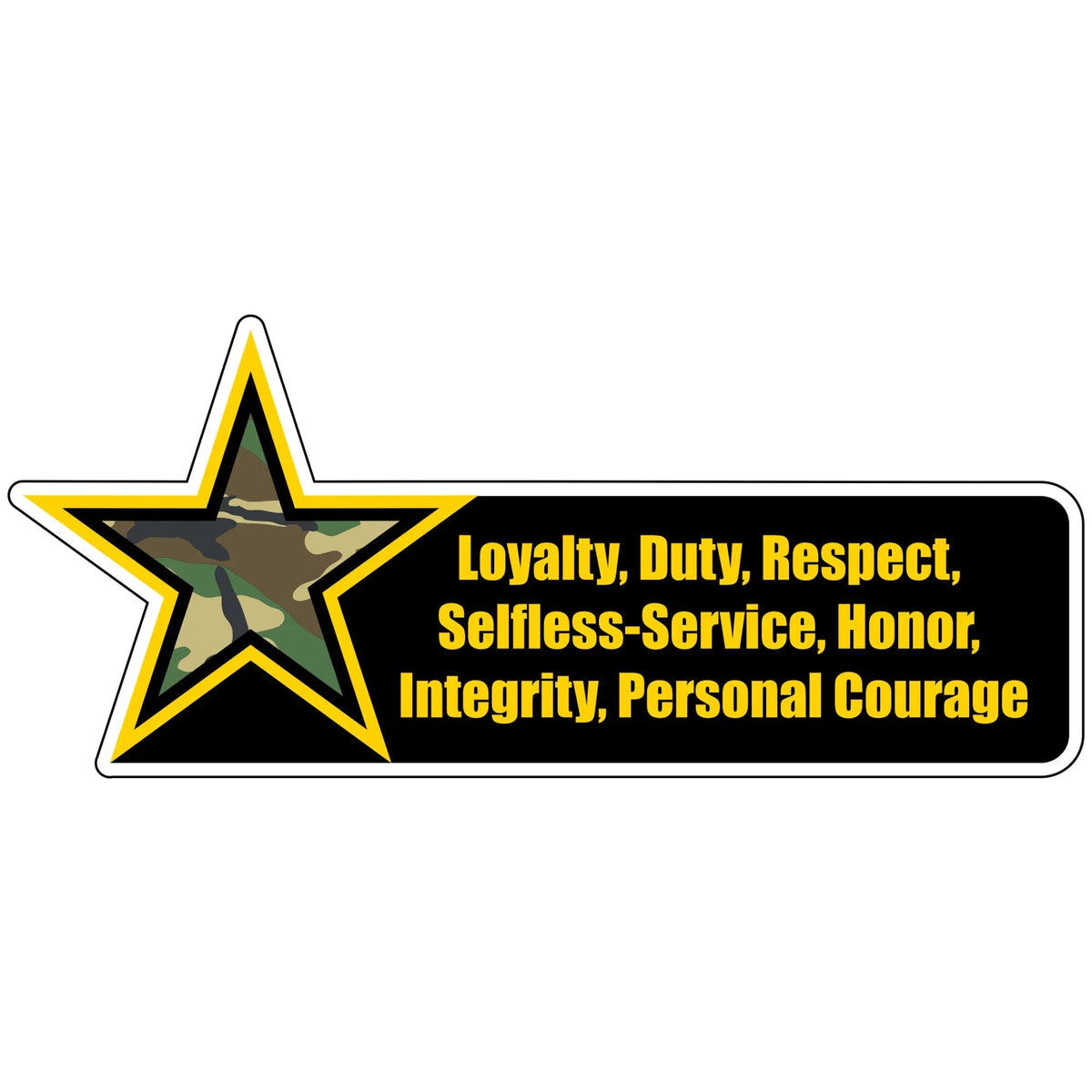 United States Army Core Values - 6.5x3 inch Sticker