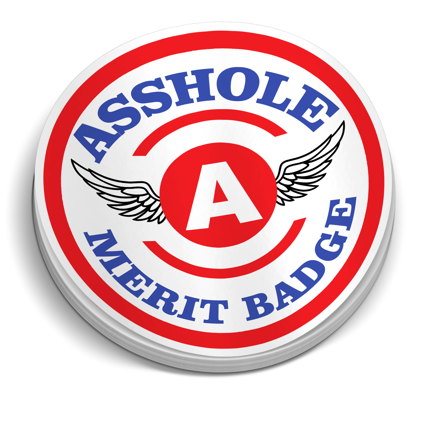 Asshole Merit Badge 5 Inch Decal