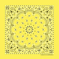 Yellow Paisley Print Bandana
