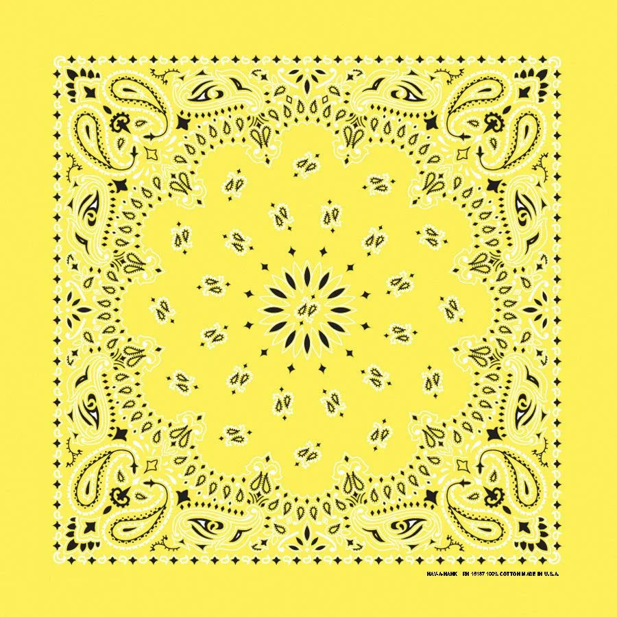 Yellow Paisley Print Bandana