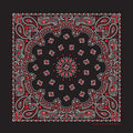 Black / Red Paisley Print Bandana
