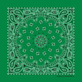 Kelly Green Paisley Print Bandana