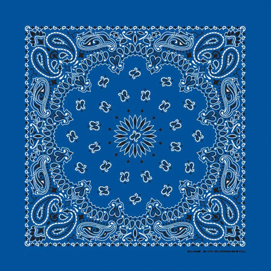 Royal Blue Paisley Print Bandana