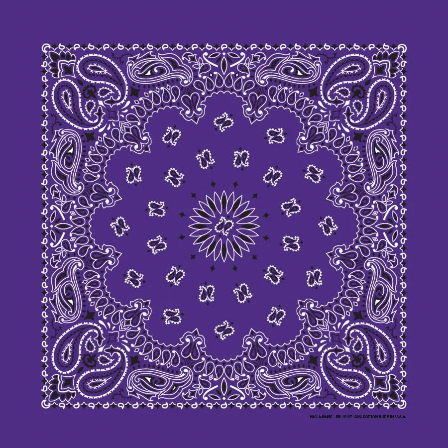 Purple Paisley Print Bandana