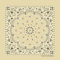 Beige Paisley Print Bandana