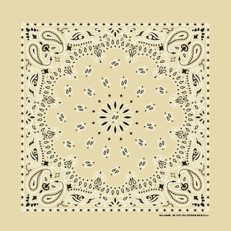 Beige Paisley Print Bandana
