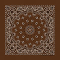 Cocoa Paisley Print Bandana