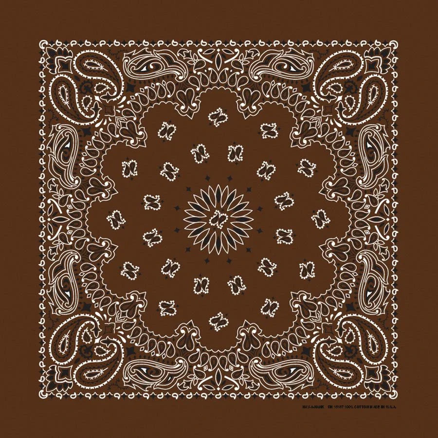 Cocoa Paisley Print Bandana