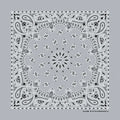 Silver Paisley Print Bandana