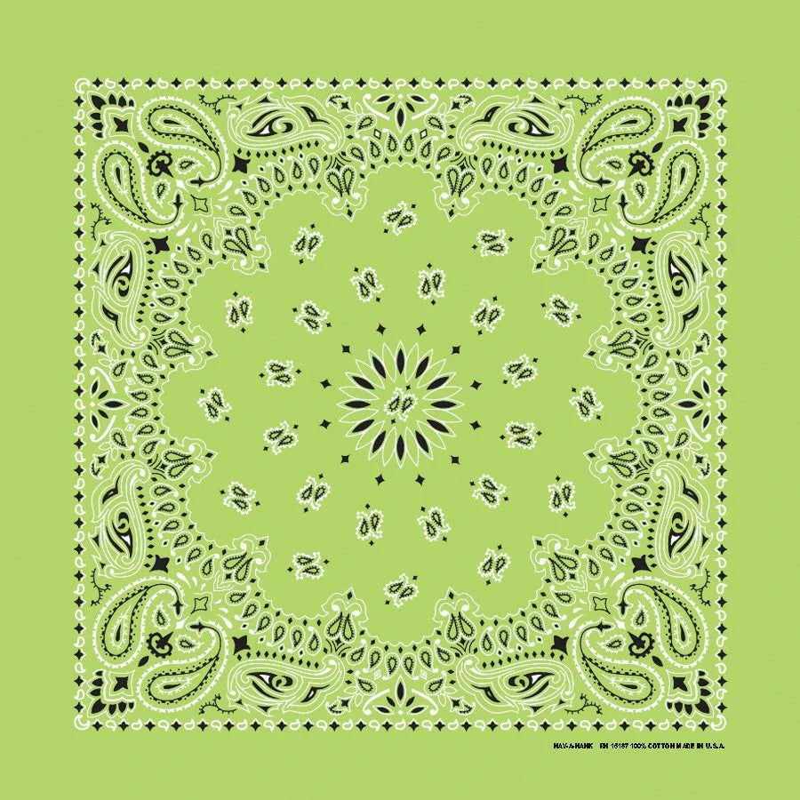 Lime Paisley Print Bandana