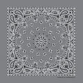 Charcoal Paisley Print Bandana