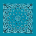 Turquoise Paisley Print Bandana
