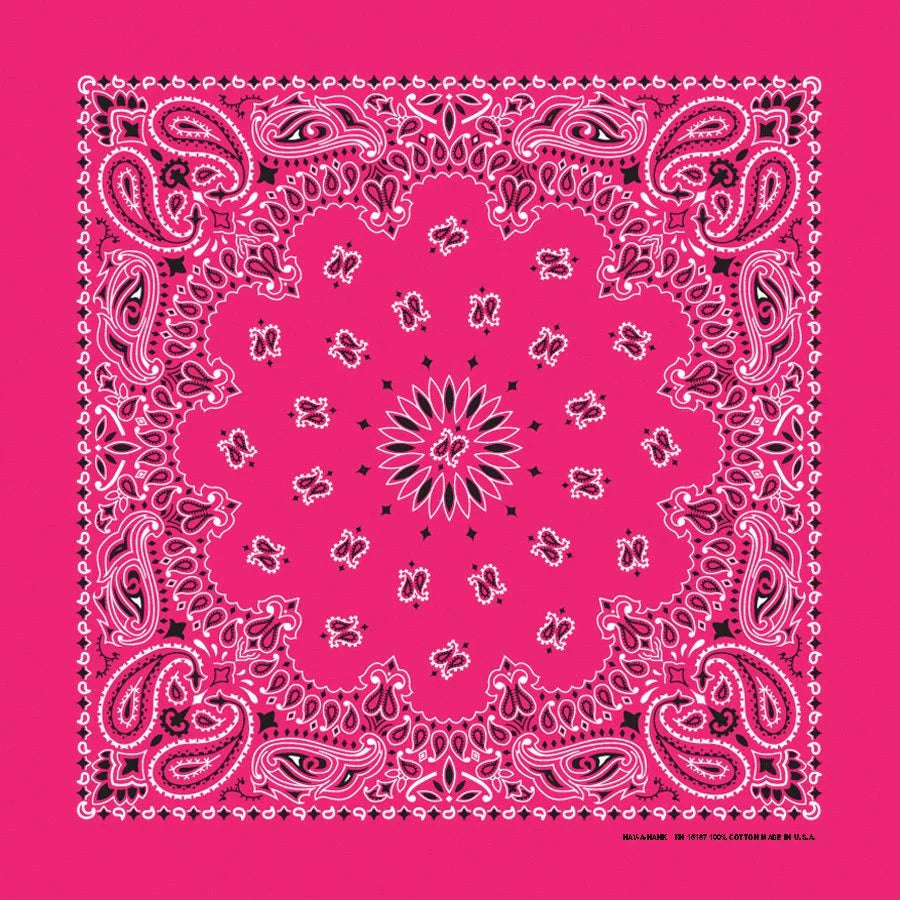 Hot Pink Paisley Print Bandana
