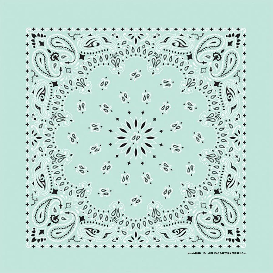 Mint Green Paisley Print Bandana