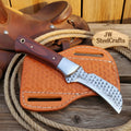 Redwood Textured Trapper Cowboy Knife 7" High Carbon with Rosewood Handle