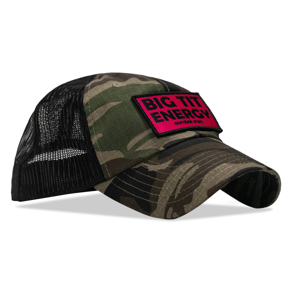 Big Tit Energy Pink Patch Tactical Ripstop Mesh Snapback Hat