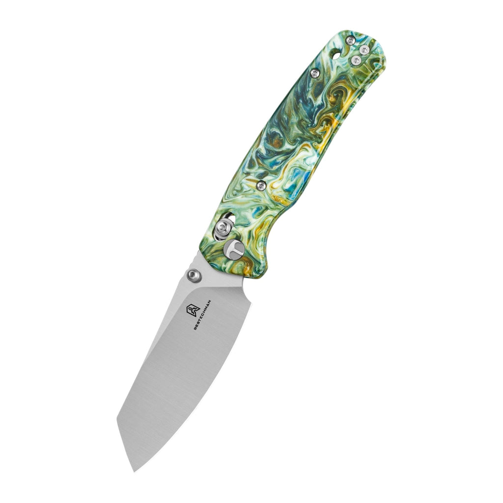 Bestech Cicada's Wing Green Resin Folding Knife