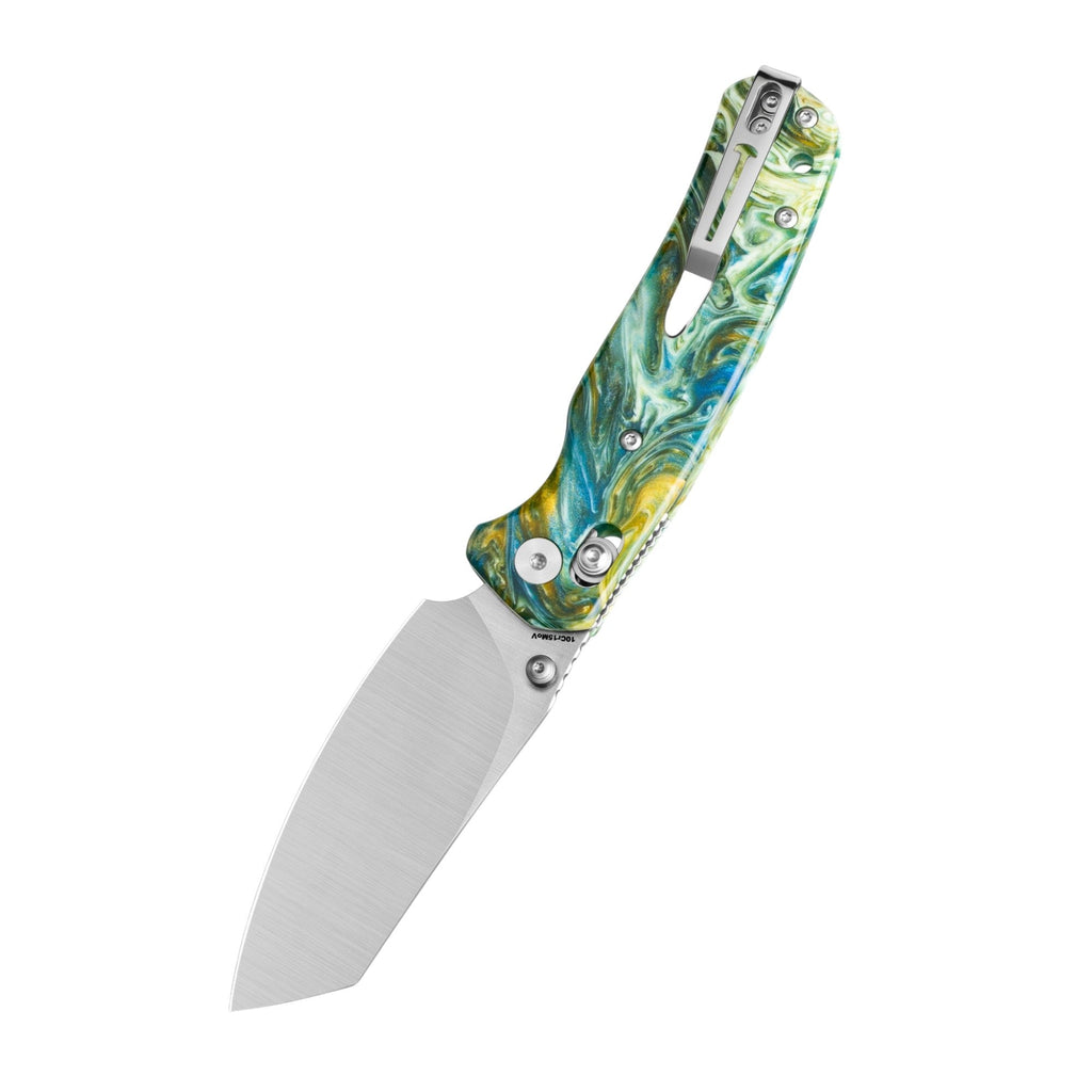 Bestech Cicada's Wing Green Resin Folding Knife