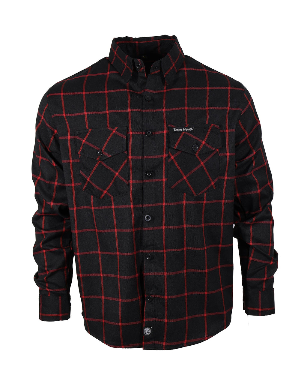 The "Nightmare" Black & Red Flannel (Hidden Snap Collars)