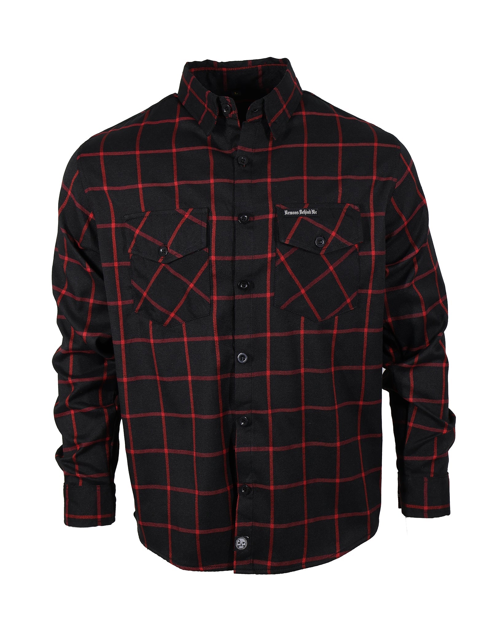 The "Nightmare" Black & Red Flannel (Hidden Snap Collars)