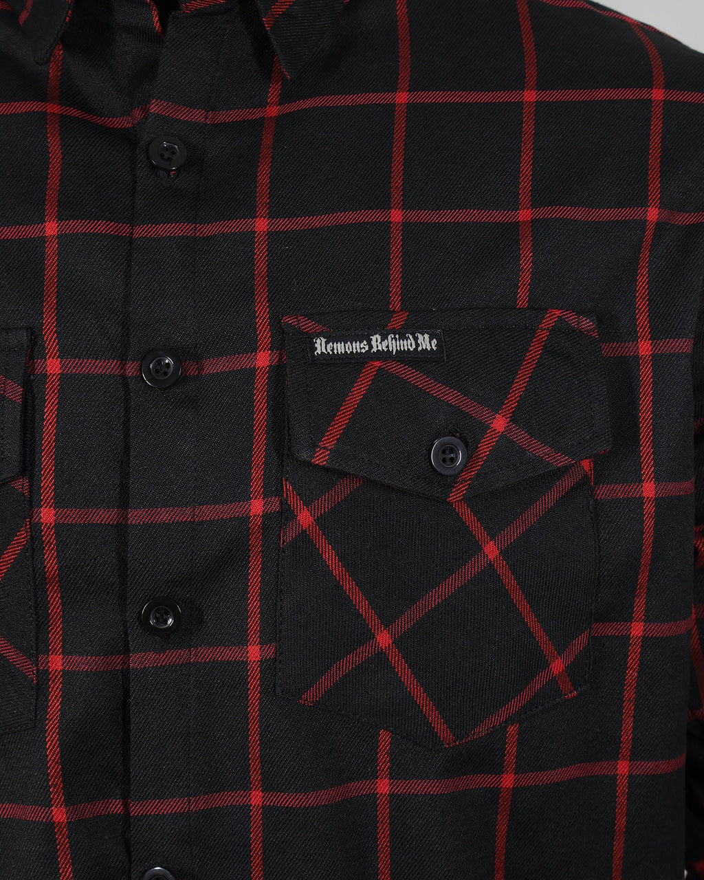The "Nightmare" Black & Red Flannel (Hidden Snap Collars)