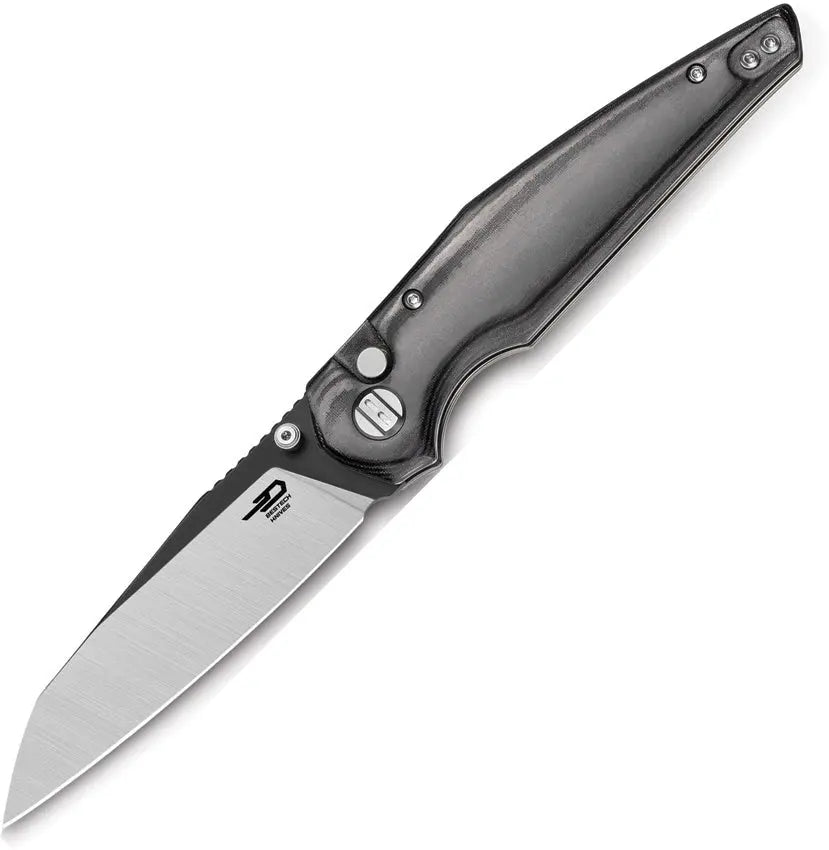 Bestech Black Micarta Snakebird Button Lock Folding Knife