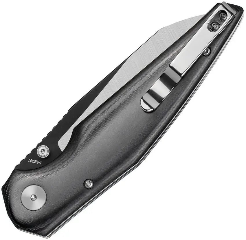 Bestech Black Micarta Snakebird Button Lock Folding Knife