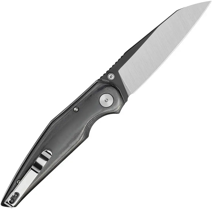 Bestech Black Micarta Snakebird Button Lock Folding Knife