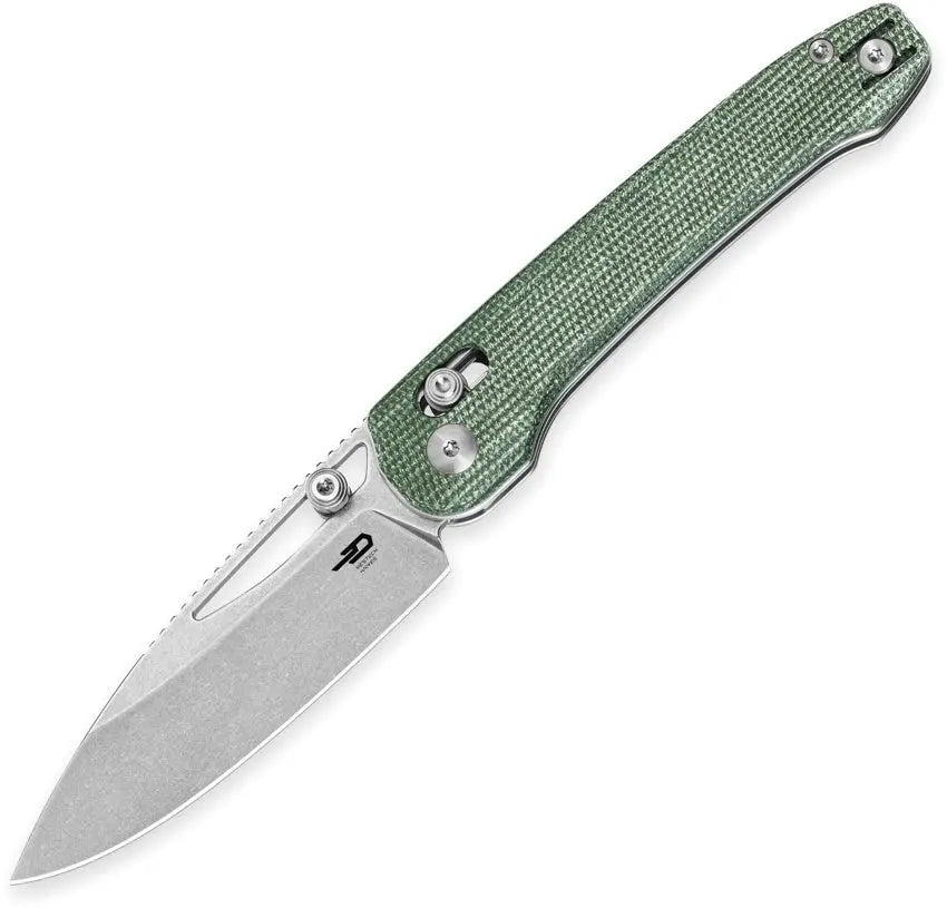 Bestech Green Micarta Cobber Bar Lock Folding Knife