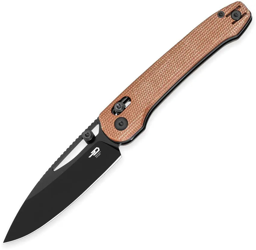 Bestech Brown Micarta Cobber Bar Lock Folding Knife